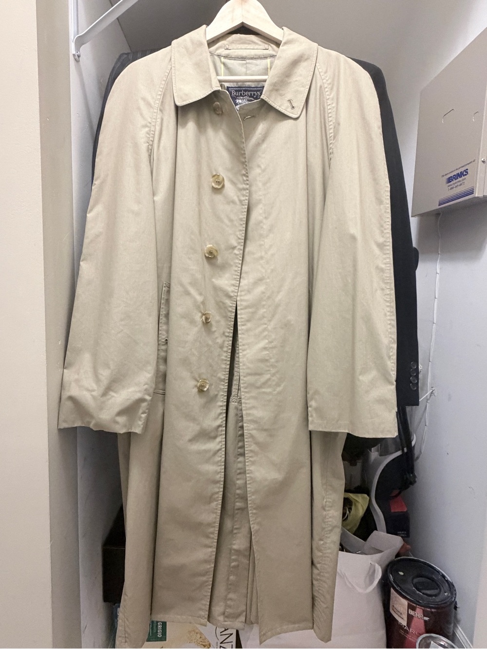 Burberrys Trench Coat EU54 Made in England Beige Nova Check